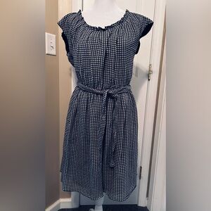LC Lauren Conrad Navy Blue and White Gingham Dress Size Medium